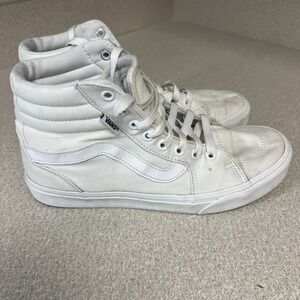Vans Sk8 Hi Stacked Women's 9 Triple White Skate Shoes Canvas Platform